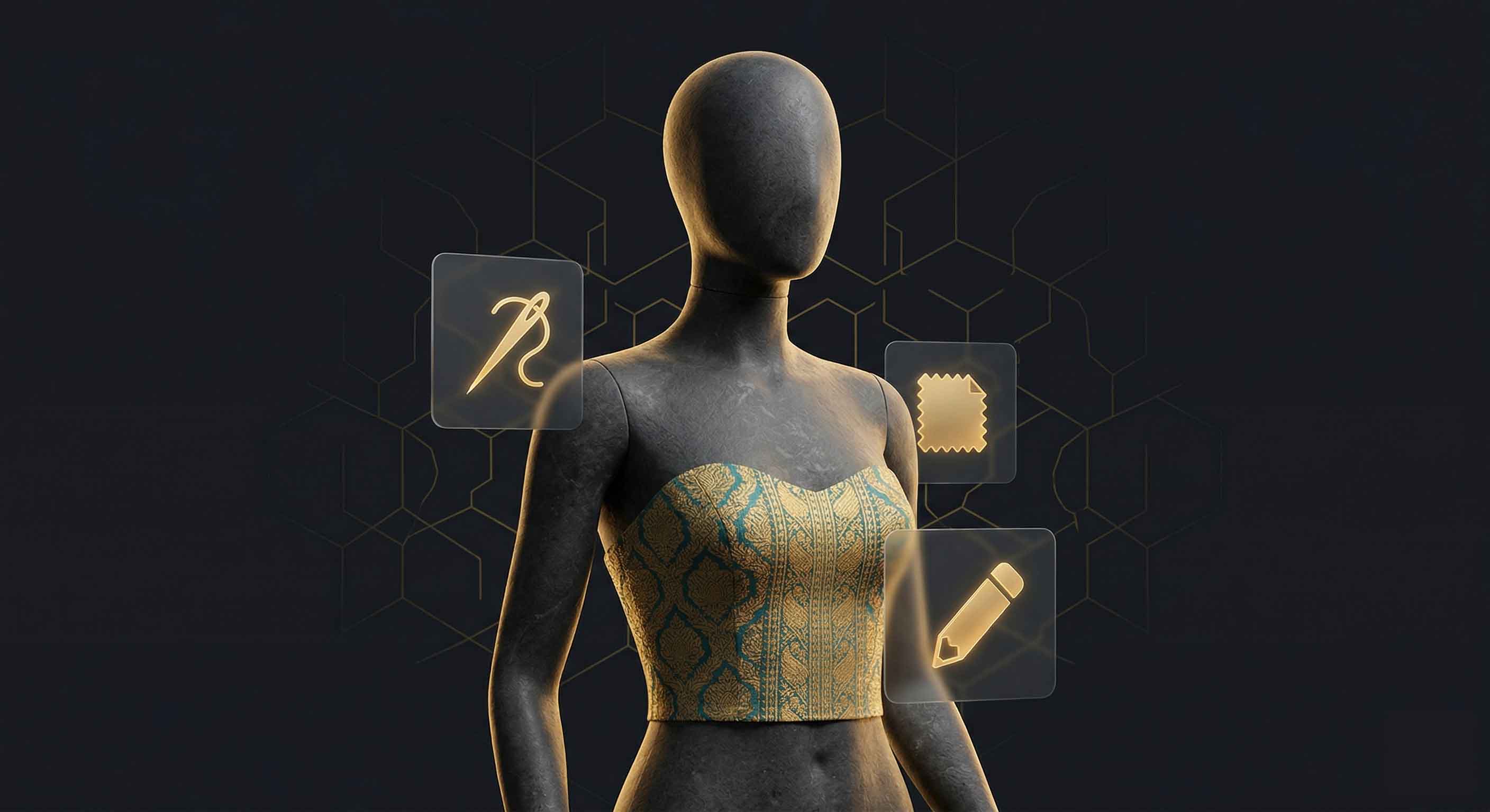 Lolipants design studio with mannequin and fabric options
